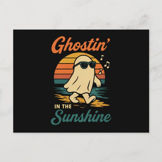 Ghostin-Geist-Halloween Feiertagspostkarte (Vorderseite)