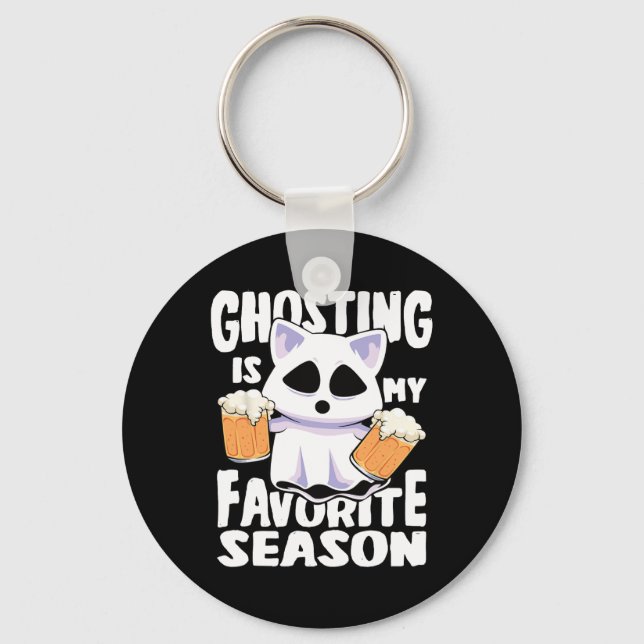 Ghosting ist meine Lieblings-Jahreszeit Halloween- Schlüsselanhänger (Vorderseite)