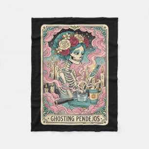 Ghosting Pendejos Funny Día De Los Muertos Tarot C Fleecedecke