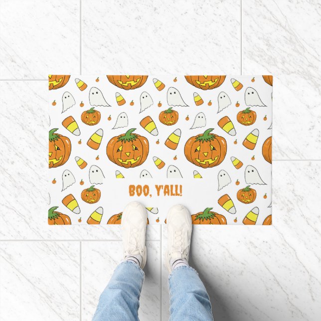 Ghostly Pumpkin Halloween Doormat Fußmatte (Indoor)