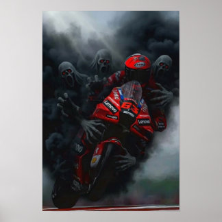 Ghostly Race Motorcycle Ride Poster