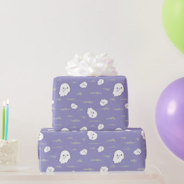 Ghosts and Clouds Pastell Lila Halloween-Geschenke Geschenkpapier
