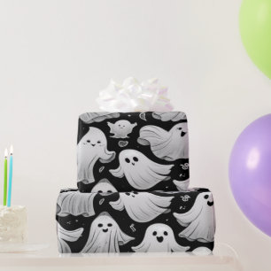 Ghosts Everywhere Spooky Fun Halloween Szene Geschenkpapier