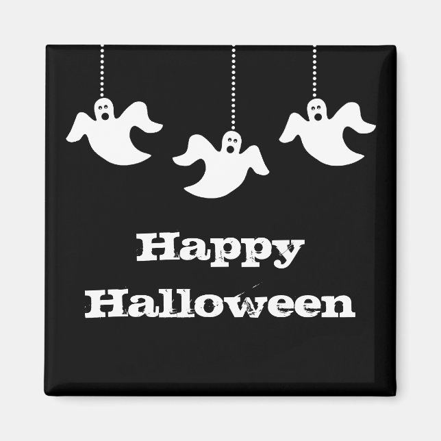 Ghosts Halloween Magnet, Schwarz Magnet (Vorne)