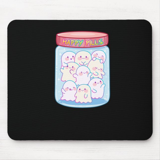 Ghosts Happy Pills Aufkleber Mousepad (Vorne)
