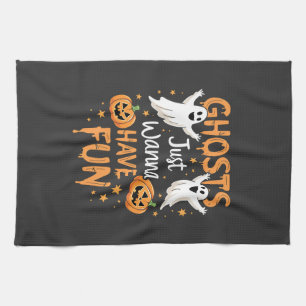 Ghosts just Wanna haben Spaß Spooky Halloween Ghos Geschirrtuch