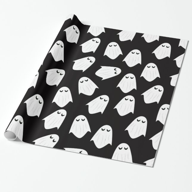Ghosts pattern Silhouette Packpapier (Ungerollt)
