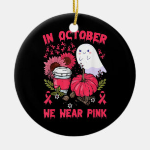 Ghosts Pumpkins für Brustkrebs Keramik Ornament