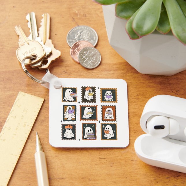 Ghosts Reading Books Halloween Vintag Schlüsselanhänger (Schreibtisch)