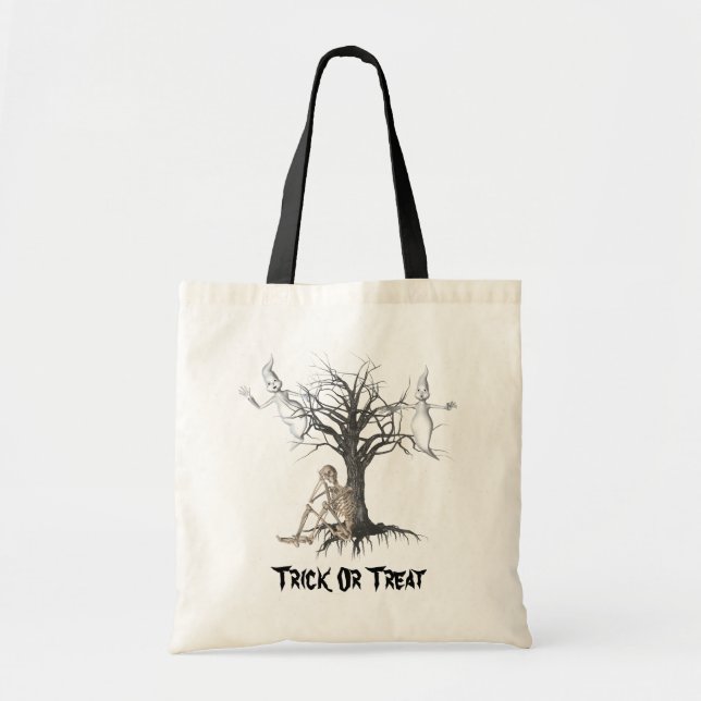 Ghosts Skeleton Halloween Funny Tote Bag Tragetasche (Vorne)