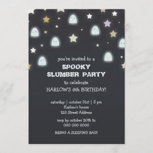 Ghosts Stars Spooky Slumber Party laden Einladung