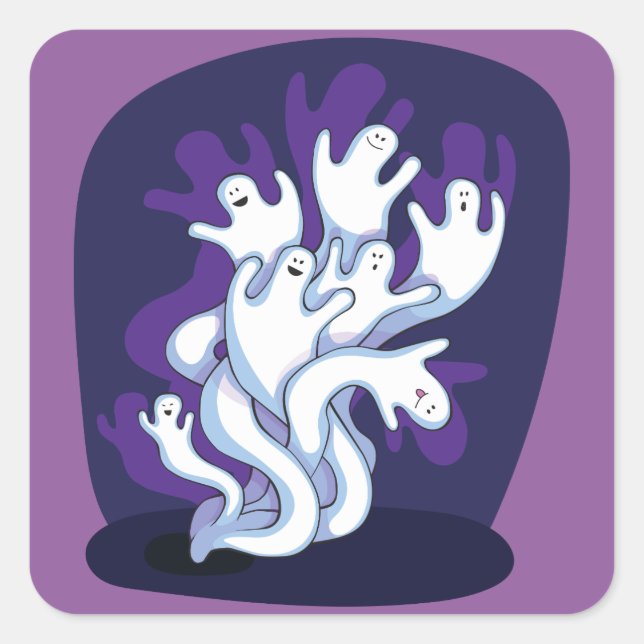 Ghoststicker Quadratischer Aufkleber (Vorderseite)