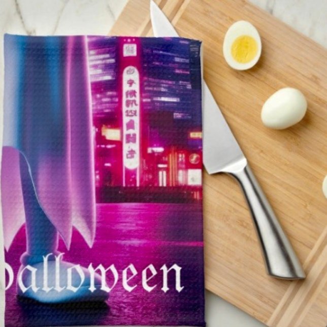 Ghosty Wave & Urban Lights Geschirrtuch (Kitchen Towel 16”X24” poly-blend machine washable. 
)