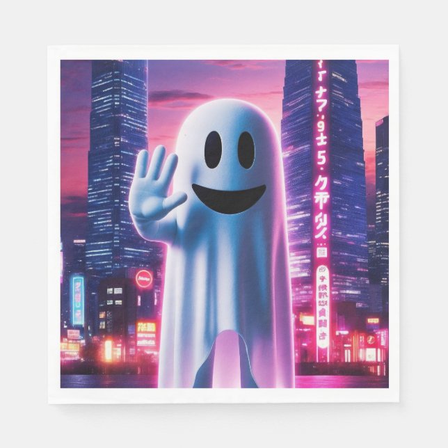 Ghosty Wave & Urban Lights Serviette (Vorderseite)