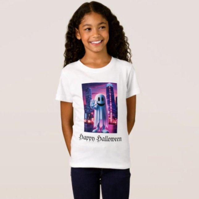 Ghosty Wave & Urban Lights T-Shirt (Comfy tri-blend women’s tee feminine fit, scoop neck, short sleeves, relaxed fit.  
)