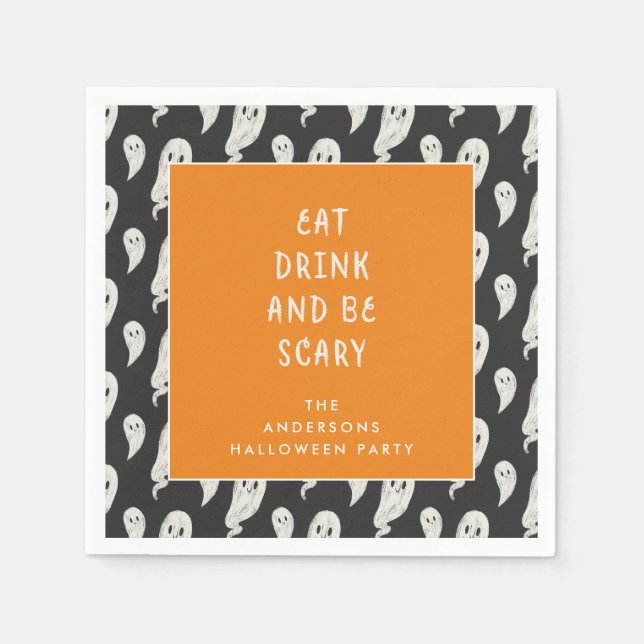 Ghotenes Halloween-Party, halloween napkins Serviette (Vorderseite)