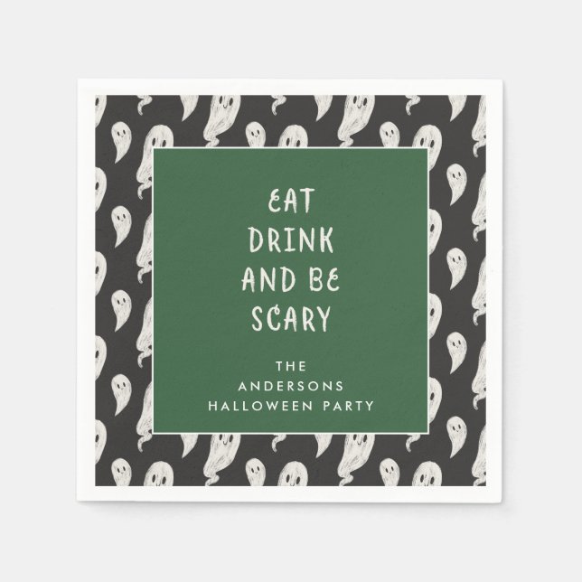 Ghotenes Halloween-Party, halloween napkins Serviette (Vorderseite)