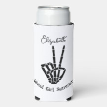 Ghoul Girl Summer Skeleton Peace Sign Personalisie