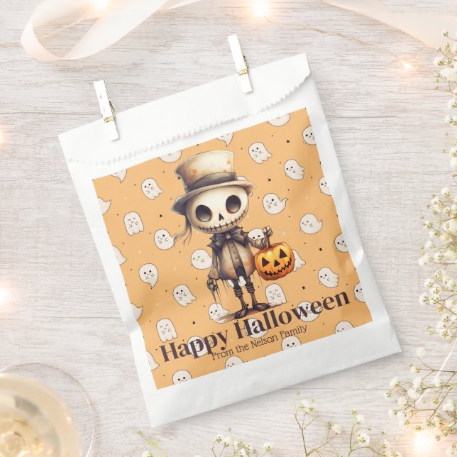 Ghoul in Top Hat Full Moon Fledermäuse glückliches Geschenktütchen (Ausgeschnitten)