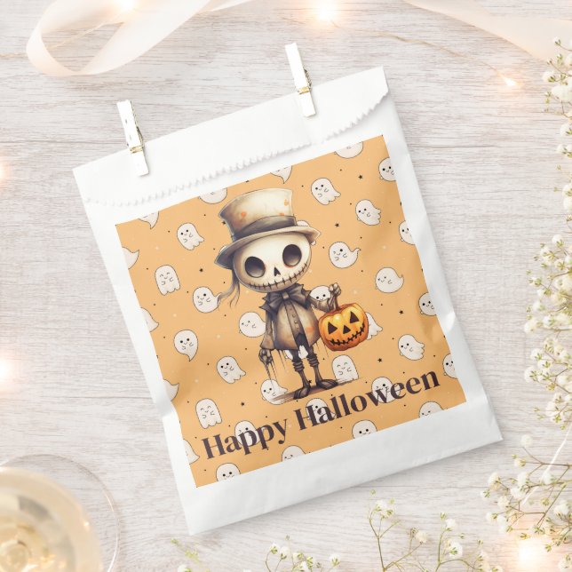 Ghoul in Top Hat Full Moon Fledermäuse glückliches Geschenktütchen (Ausgeschnitten)