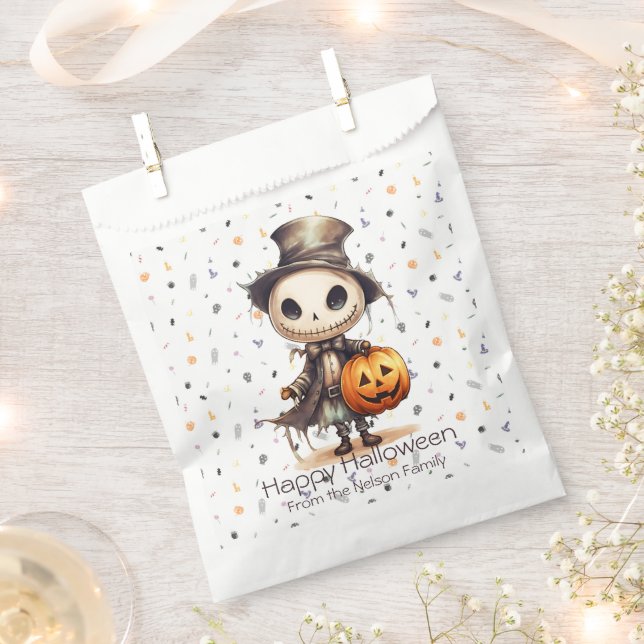 Ghoul in Top Hat Niedlich Background Happy Hallowe Geschenktütchen (Ausgeschnitten)