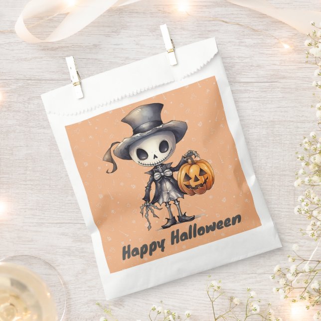 Ghoul in Top Hat Niedlich Background Happy Hallowe Geschenktütchen (Ausgeschnitten)
