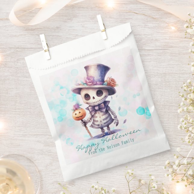 Ghoul in Top Hat und Bow Krawatte Happy Halloween Geschenktütchen (Ausgeschnitten)