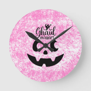 Ghoul Magnet Halloween Niedlich & Spooky Jack-OT-S Runde Wanduhr