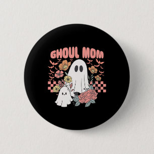 Ghoul-Mama Halloween-Geist Gruselige Saison Retro- Button