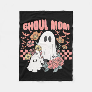 Ghoul Mama Halloween Ghost Spooky Season Retro Mam Fleecedecke