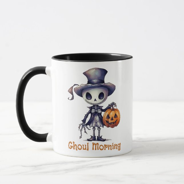 Ghoul Morning Ghoul Skeleton Halloween Tasse (Links)