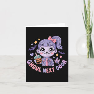 Ghoul nebenan Kawaii Zombie Mädchen Gruselig Süße  Karte