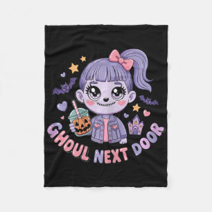 Ghoul Next Door Kawaii Zombie Girl Spooky Niedlich Fleecedecke