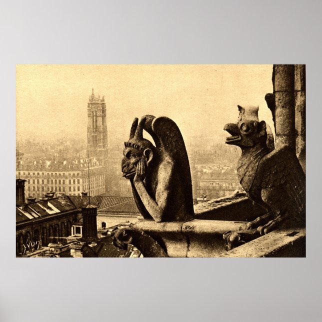Ghoul Notre Dame, Paris Frankreich 1912 Vintag Poster (Vorne)