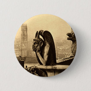Ghoul Notre Dame, Paris Frankreich 1912 Vintage Button