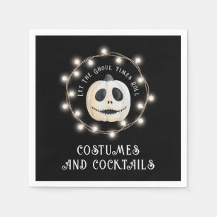 Ghoulish Halloween-Party Pumpkin Paper Napkin Serviette