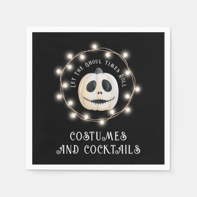 Ghoulish Halloween Party Pumpkin Paper Napkin Serviette (Vorderseite)