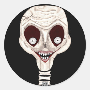 Ghoulish Schädel-Aufkleber Runder Aufkleber