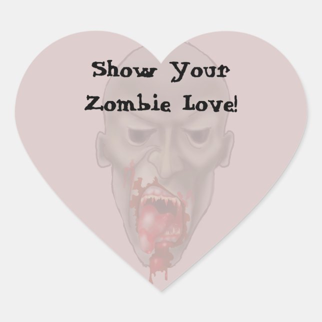 Ghoulish Zombie Attack Herz-Aufkleber (Vorderseite)