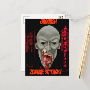 Ghoulish Zombie Attack Postkarte