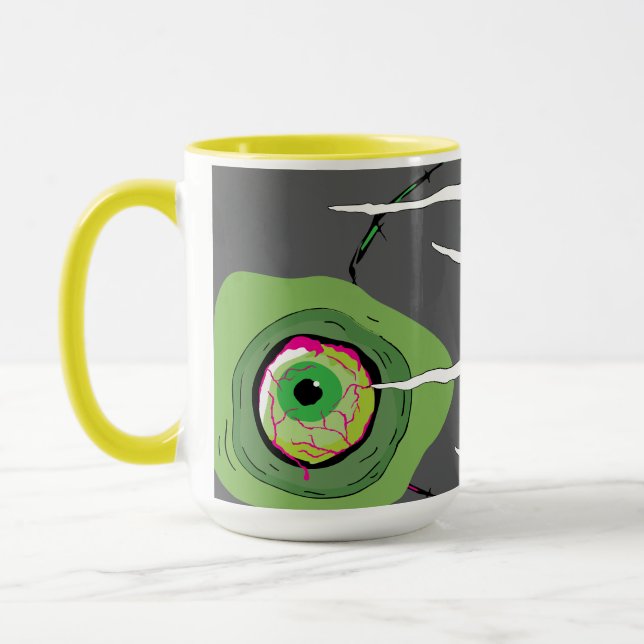 Ghoulishly Fun Zombie Pun Scratched Tasse (Links)