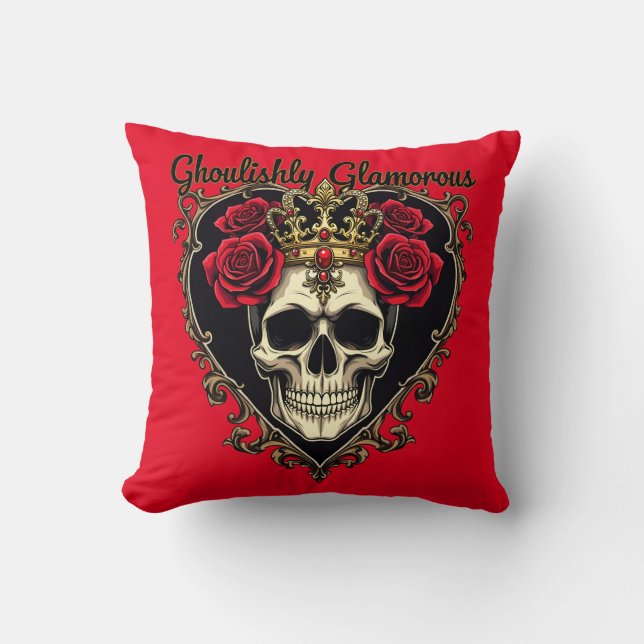 Ghoulishly Glamour, Halloween Elegandesign Kissen (Vorderseite)