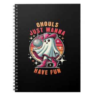 Ghouls einfach nur Spaß haben Retro Disco Notizblock