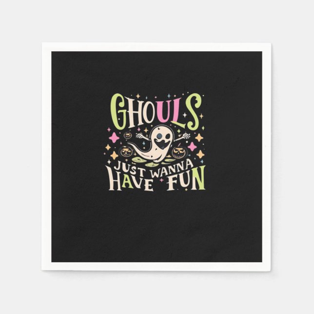 Ghouls haben einfach nur Spaß beim Design Serviette (Vorderseite)