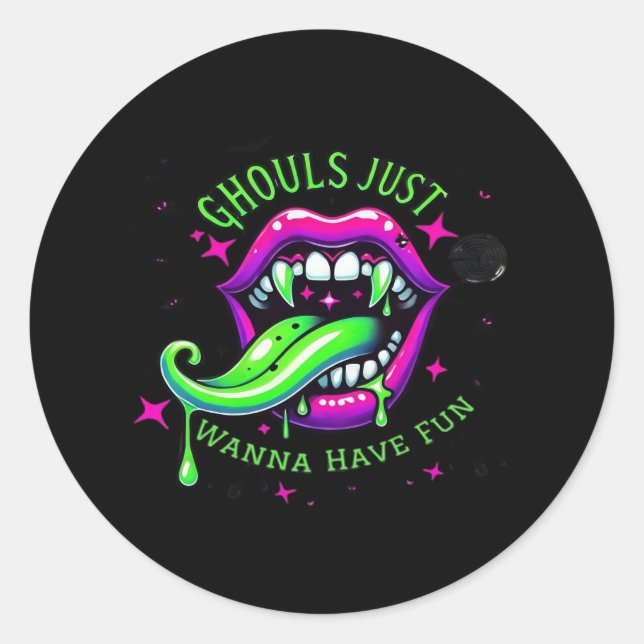 Ghouls haben einfach Spaß am Design Runder Aufkleber (Vorderseite)