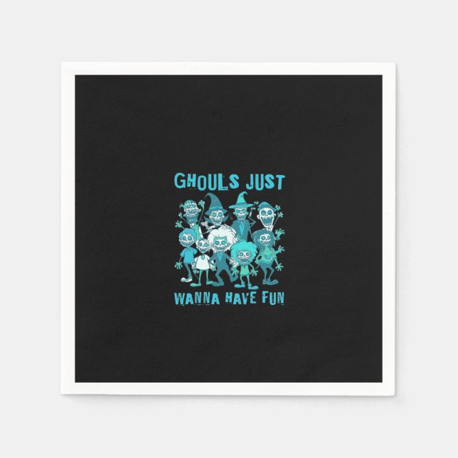Ghouls haben Spaß - Spooky Design Grafik Serviette (Vorderseite)