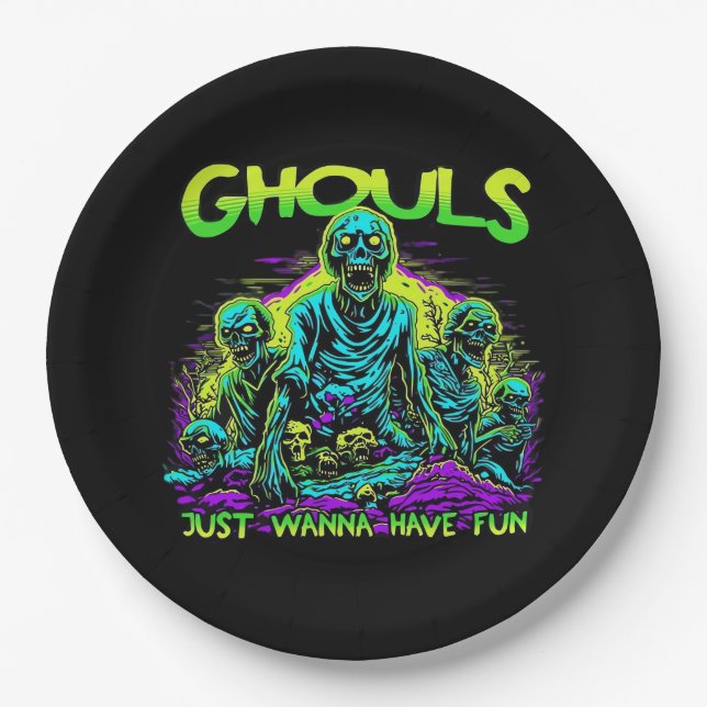 Ghouls Just Wanna Fun - Halloween Sloth Design Pappteller (Vorderseite)