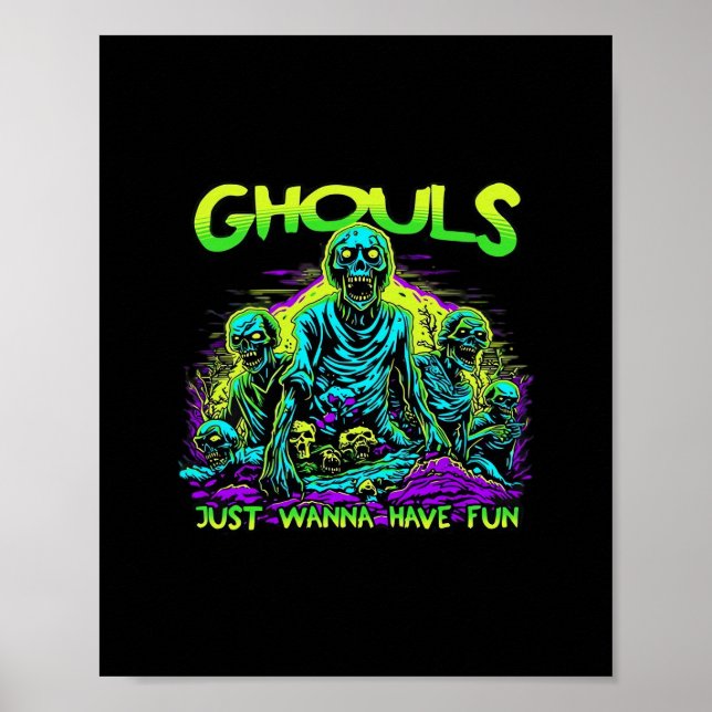 Ghouls Just Wanna Fun - Halloween Sloth Design Poster (Vorne)