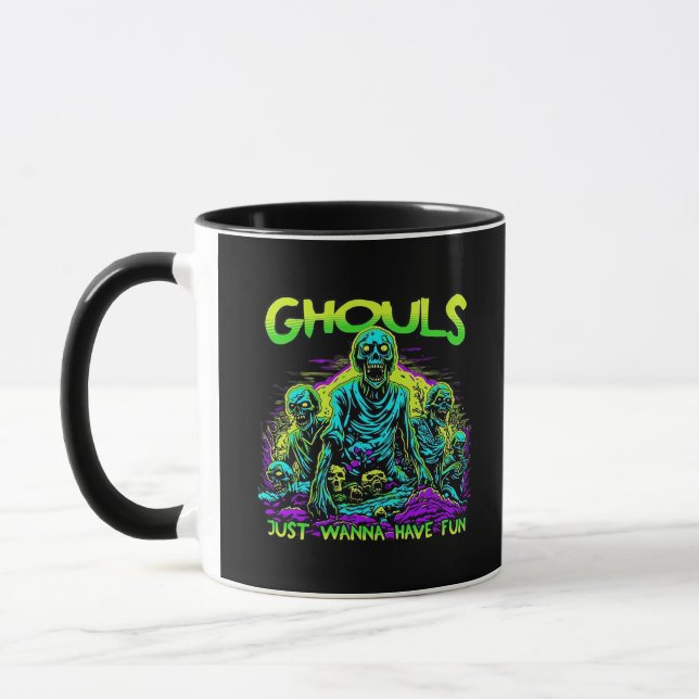 Ghouls Just Wanna Fun - Halloween Sloth Design Tasse (Links)