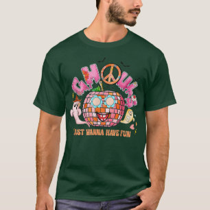 Ghouls Just Wanna haben Spaß Groovy Peace Pumpkin  T-Shirt